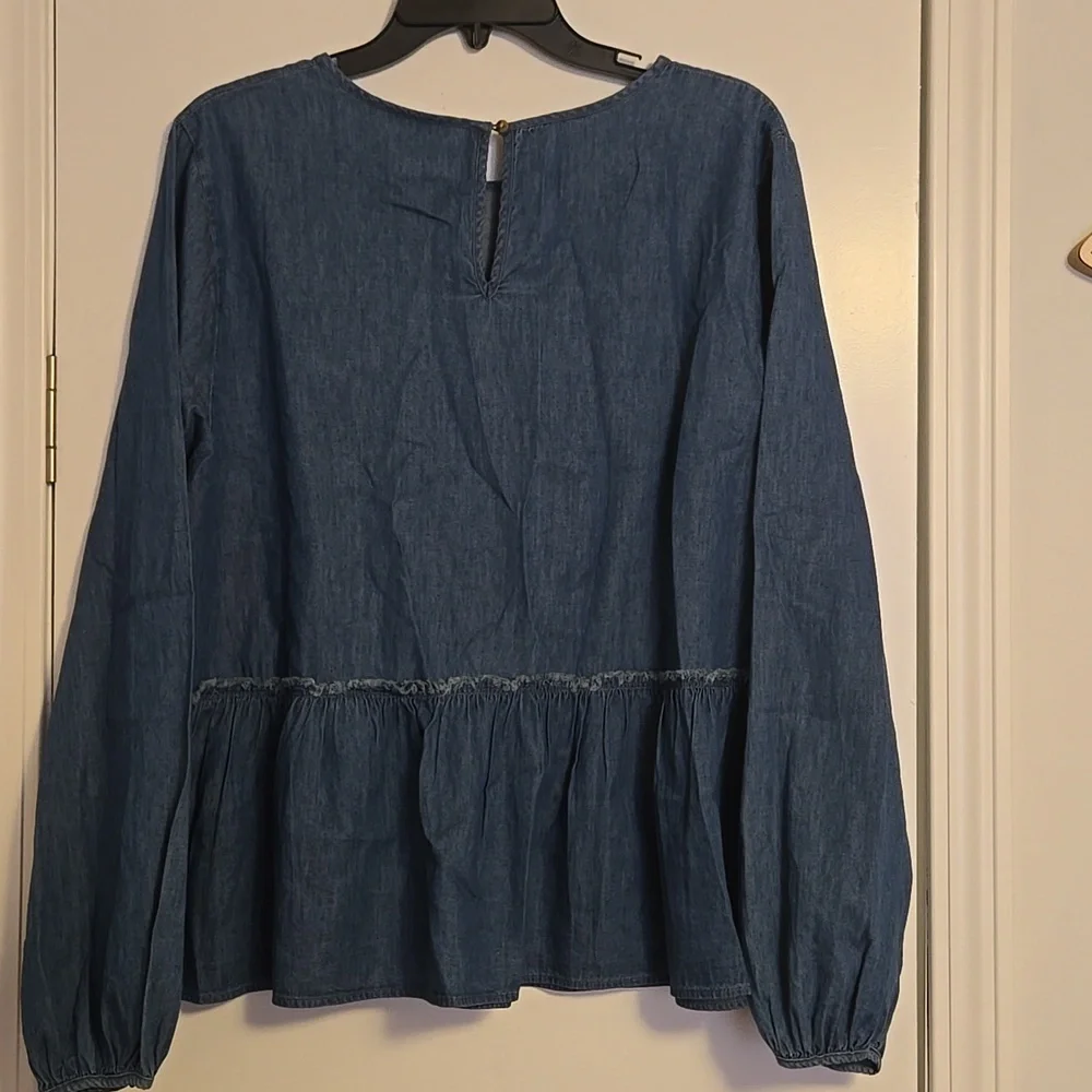 Universal Thread Blue Peplum Blouse - Picture 4 of 6